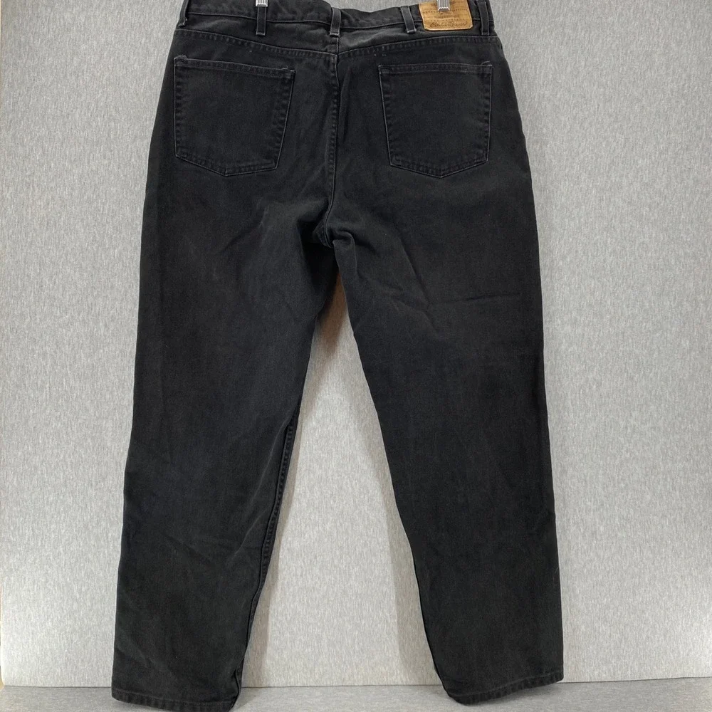 Eddie Bauer Denim Jeans Mens 40x34 Relaxed Fit Black Cotton Casual Pants‎